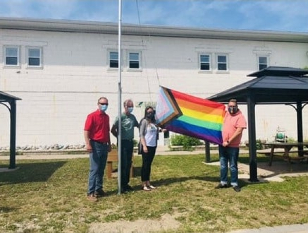 Raising the Pride Flag